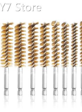 10Pcs Bore Brush Set Brass Twisted Wire Cleaning Brush Set W
