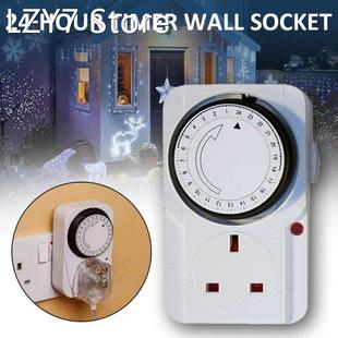 3 Pin UK plug 24-hour Timer Wall Socket Mains timer Plug In