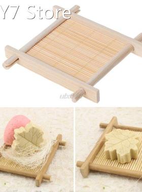 Wooden Bamboo Handmade Bathroom Soap Dish Holder Drain Stora