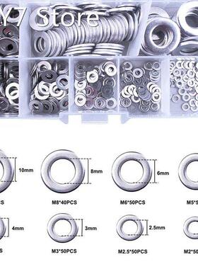 360pcs Washers Set Stainless Steel Flat Spring Washer Assor
