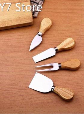 4pcs/set wood Handle sets Bard Set Oak bamboo Cheese Cutter