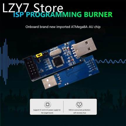 HW-437 51 MCU Download Line USB AVR ISP Programmer ATMEGA8A-