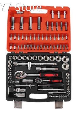 Car Cover Tool Set 94 Pcs Socket Wrench Ratchet Wrench Steel