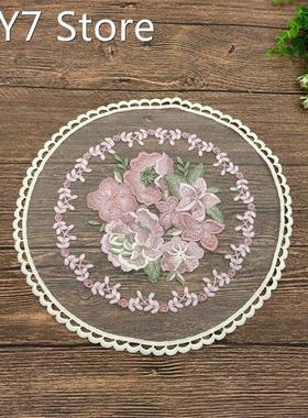 Round Dining Table Embroidery Craft Placemat European Style