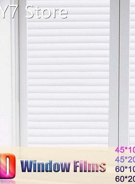 3D Whites Stripe Blinds Glue Static Cling Privacy Window Fil