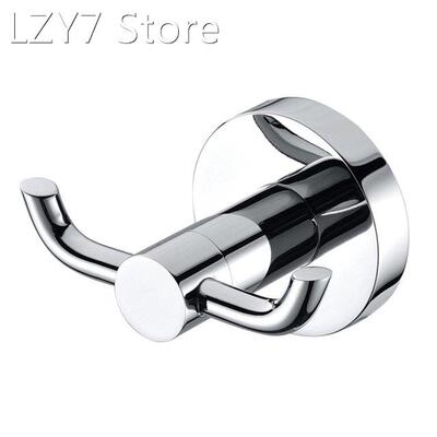 2 Hooks Stainless Steel Robe Hook Double Hanger Wall Mounted