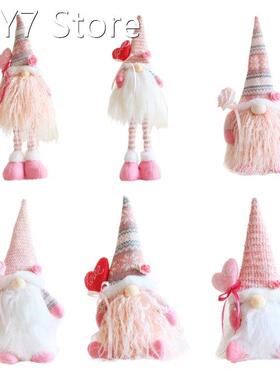 2022 New Valentines Day Gnome Plush Rose Flower Heart Scandi