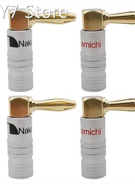 4Pcs Gold-Plated 4mm Banana Plug Right Angle Audio Jack Spea