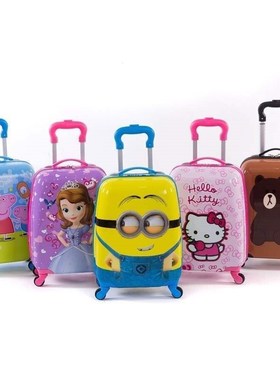 kids suitcase children luggage travel shell bag draw-bar box