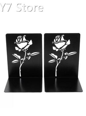1pair Out File Divider Alloy Book End Rose Design L Shape H