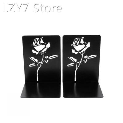 1pair Out File Divider Alloy Book End Rose Design L Shape H