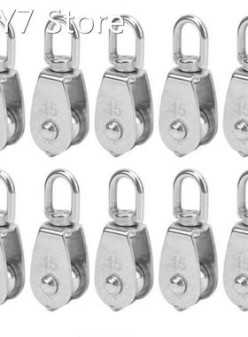 10PCS M15 Pulley Block 304 Stainless Steel Heavy Duty Tracti