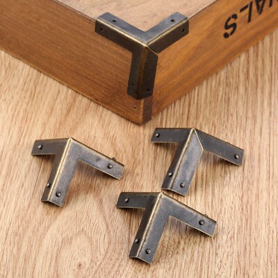 4Pcs Antique Bronze Corner Protectors Wooden Box Coner Wine
