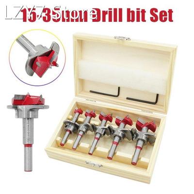 5pcs Diameter 15-35mm Adjustable Carbide Drill Bit Set Hinge