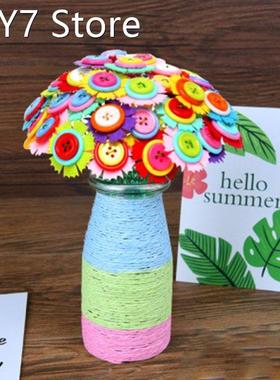 Creatives Button-made Flower Handcraft Flower Bouquet Develo