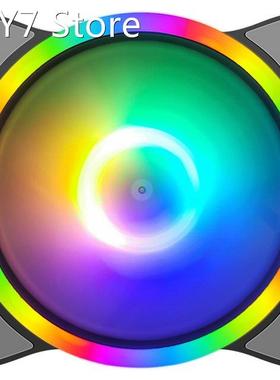 120mm PC Fan Cooling Fan DC 12V Large 4 Pin Mute Rainbow Lig