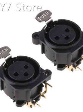 2pcs 3-Pole XLR Female Jack Panel Mount Chassis Socket Conne