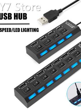 7 Ports / 4 Port LED USB 2.0 Adapter Hub Multi-Port Socket P