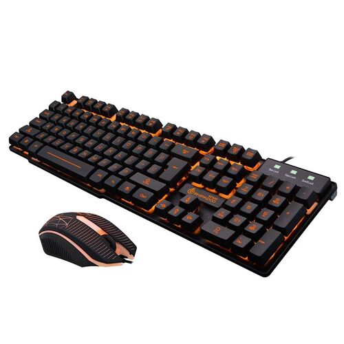 Shipadoo D600 Wired Keyboard and Mouse Set, USB Glowing Floa