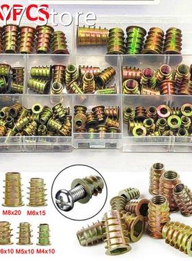 120pcs/set Zinc Alloy Inserts Nuts M4-M10 Threaded Hex Drive