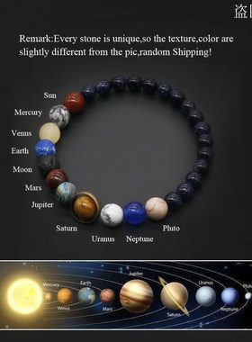 2020 Universe Solar System Bracelet Women Natural Stone Eig
