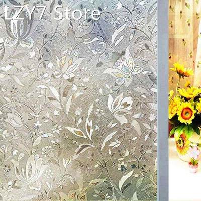 200X45cm 3D Anti-static Glass Sticker Opaque Flower Film On