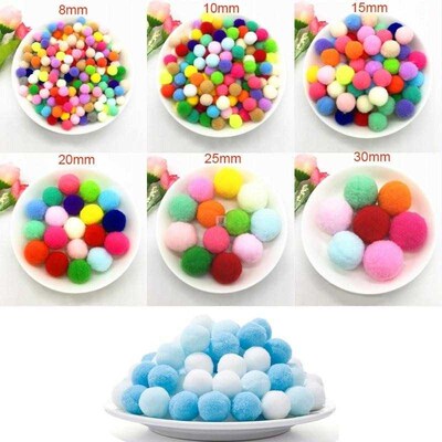 Pompoms 8mm 10mm 15mm 20mm 25mm 30mm Soft Pompones Fluffy Pl
