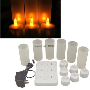 set of 6 Rechargeable led candle Flameless ea Light electric