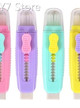 Creative Push Pull Eraser With soft Brush Pencil Rubber For