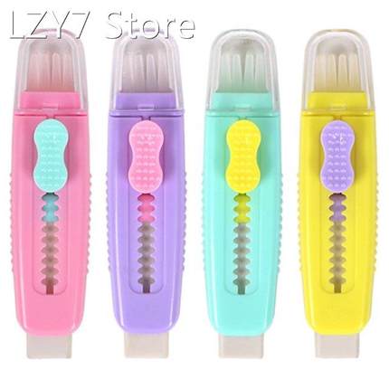 Creative Push Pull Eraser With soft Brush Pencil Rubber For