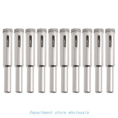 10Pcs 8mm Diamond Coated Core Drill Bits Hole Saw Glass Tile