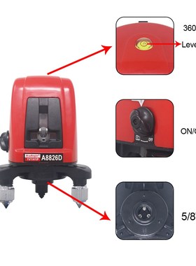 A8826D Laser Level 360 degree Rotation 2 Red Lines 1 Point S
