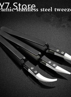Anti-Static Reverse Ceramic Tweezers Stainless Steel Electro