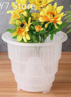 L-15cm Flower Planter Container Resin Mesh Pot Clear Orchid