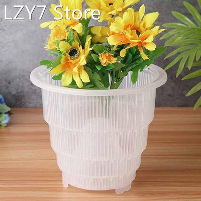 L-15cm Flower Planter Container Resin Mesh Pot Clear Orchid