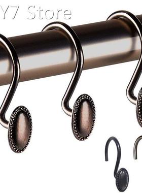 12 Rust Resistant Shower Hooks Hangers For Bathroom Curtains