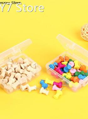 40pcs/box Map Thumbtacks Wood Push Pins Diy Thumb Tacks For