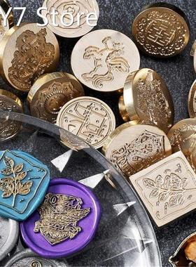 1PC 500+ Patterns Wax Seal Stamp Retro Wood Stamp Kits Repla