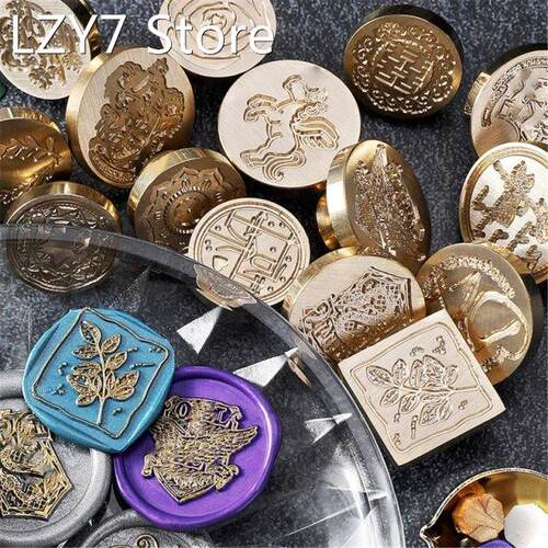 1PC 500+ Patterns Wax Seal Stamp Retro Wood Stamp Kits Repla