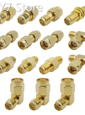 15Pcs Gold Plated SMA Male Female RP-SMA Male RP-SMA Female