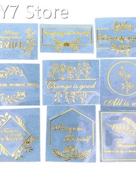 Flower Series Wishes Stickers Epoxy Leaves Metal Stickers En