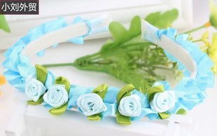 Sweet Handmade Colorful Ribbon Rose Flower Hairband Baby Hai
