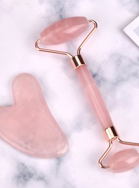 Slimming Face Massager Rose Quartz Roller Natural Jade Facia