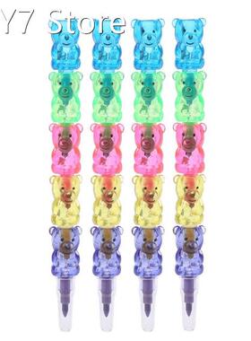 4Pcs 5 Colors Stacker Swap Cute Snowman crayon For School Ch