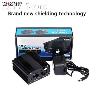 48V Phantom Power Adapter XLR Cable For Condenser Microphone