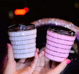Gift Car Housekeeper Diamond Twinkle Led Ashtray Holder Cup