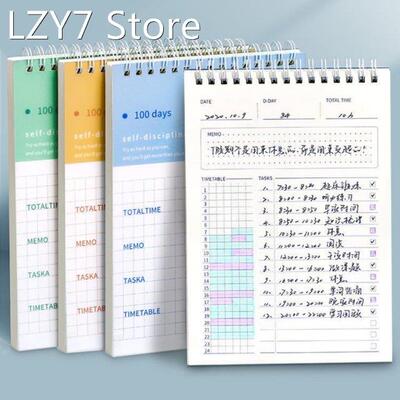 A5 Spiral Daily Planner 100 Days Study Planner Timetable Lin