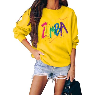 ZUMBA letters printing round collar ladies fleece urban