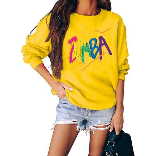 ZUMBA letters printing round collar ladies fleece urban