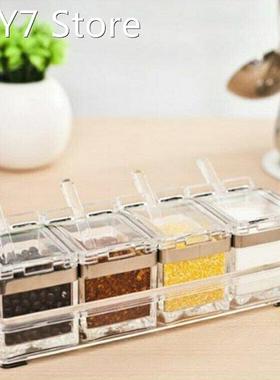 Kitchen Seasoning Box Organizer Storage Boxes Spices Jar Tra